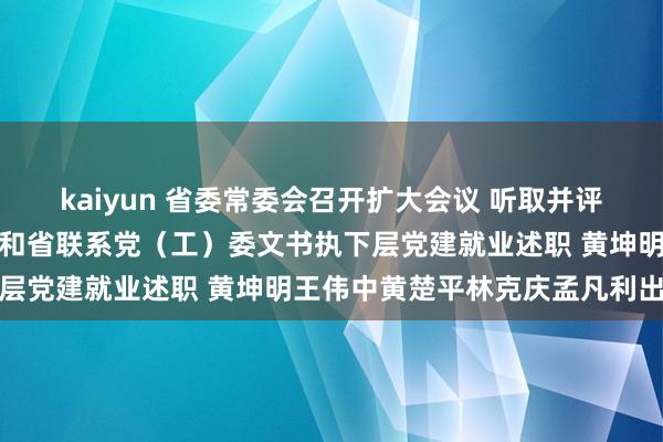 kaiyun 省委常委会召开扩大会议 听取并评议各地级以上市党委文书和省联系党（工）委文书执下层党建就业述职 黄坤明王伟中黄楚平林克庆孟凡利出席