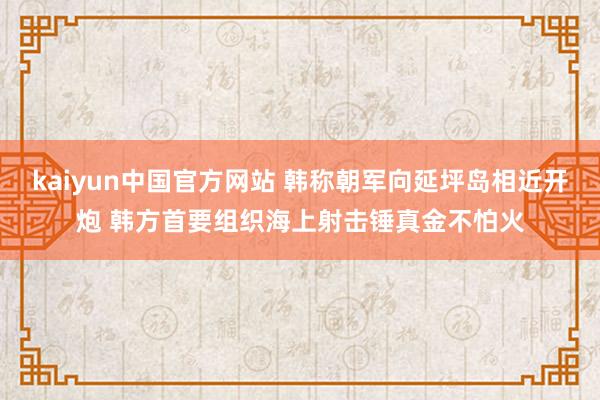 kaiyun中国官方网站 韩称朝军向延坪岛相近开炮 韩方首要组织海上射击锤真金不怕火