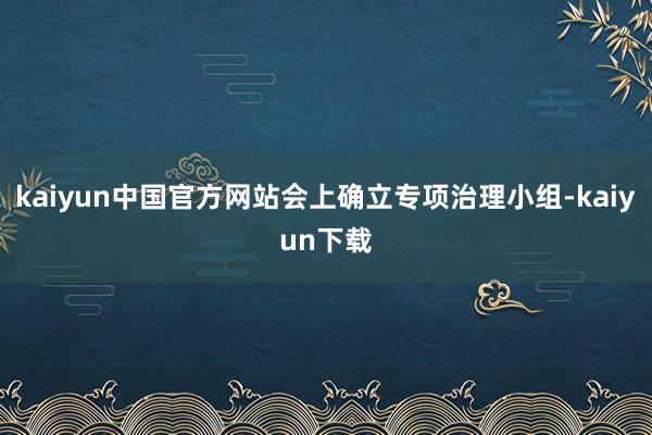 kaiyun中国官方网站会上确立专项治理小组-kaiyun下载