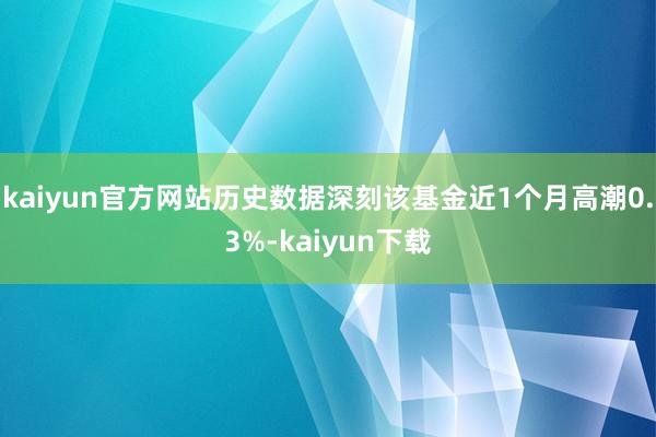 kaiyun官方网站历史数据深刻该基金近1个月高潮0.3%-kaiyun下载