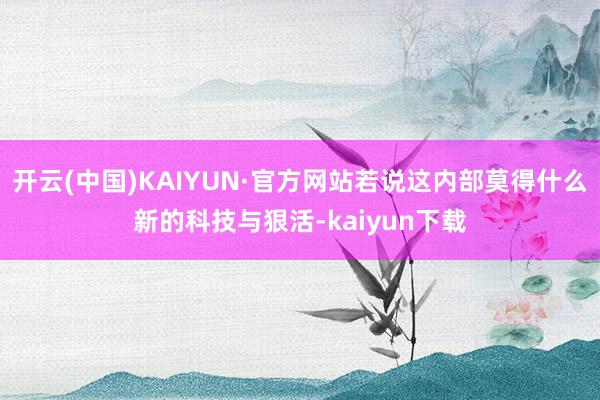 开云(中国)KAIYUN·官方网站若说这内部莫得什么新的科技与狠活-kaiyun下载