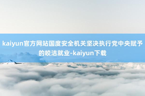 kaiyun官方网站国度安全机关坚决执行党中央赋予的皎洁就业-kaiyun下载