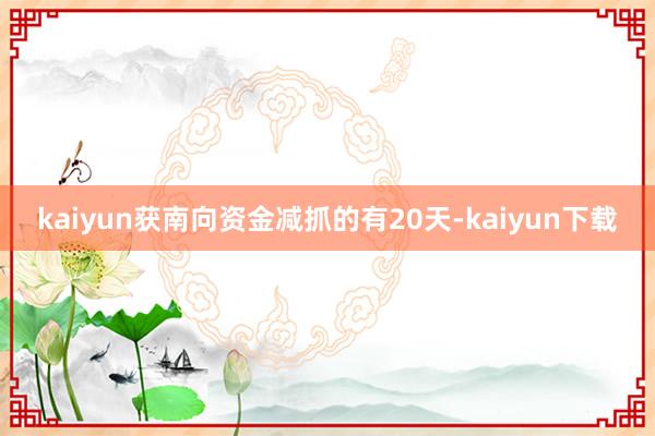 kaiyun获南向资金减抓的有20天-kaiyun下载